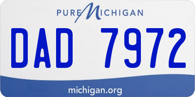 MI license plate DAD7972