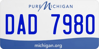 MI license plate DAD7980