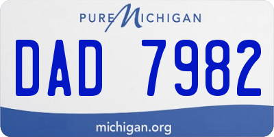 MI license plate DAD7982
