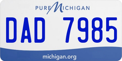 MI license plate DAD7985