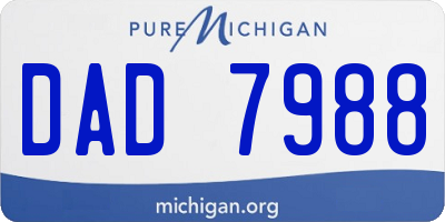 MI license plate DAD7988