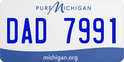 MI license plate DAD7991