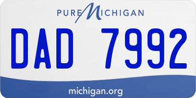 MI license plate DAD7992