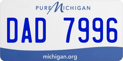 MI license plate DAD7996
