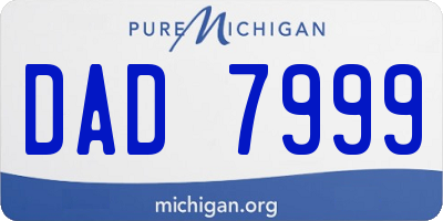 MI license plate DAD7999