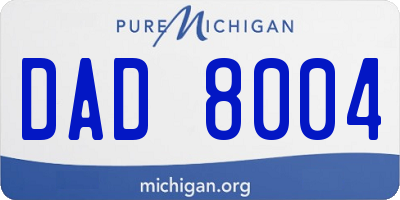 MI license plate DAD8004