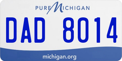 MI license plate DAD8014
