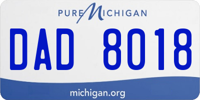 MI license plate DAD8018