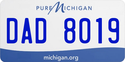 MI license plate DAD8019