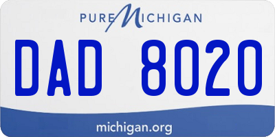 MI license plate DAD8020