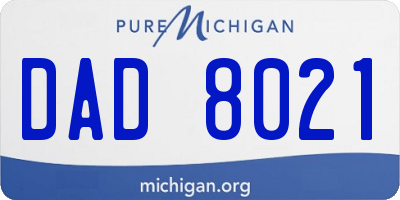 MI license plate DAD8021