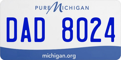 MI license plate DAD8024