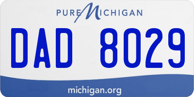 MI license plate DAD8029