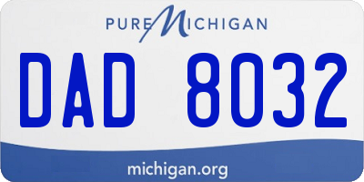 MI license plate DAD8032