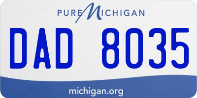 MI license plate DAD8035