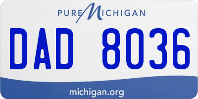 MI license plate DAD8036