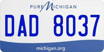 MI license plate DAD8037