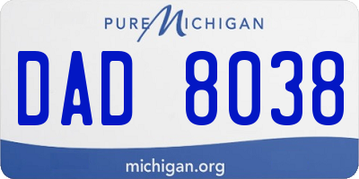 MI license plate DAD8038