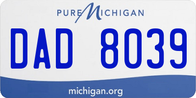 MI license plate DAD8039