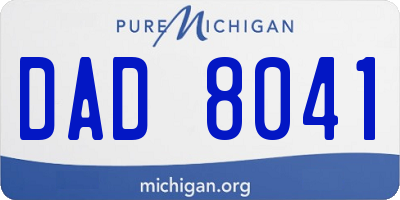 MI license plate DAD8041