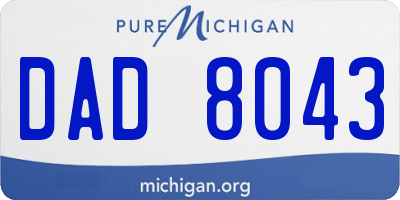 MI license plate DAD8043