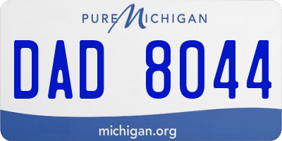MI license plate DAD8044