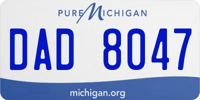 MI license plate DAD8047