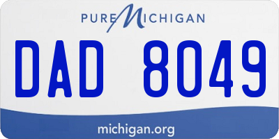 MI license plate DAD8049