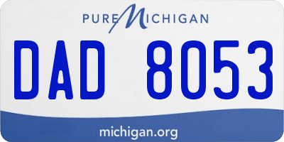 MI license plate DAD8053