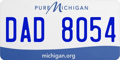 MI license plate DAD8054