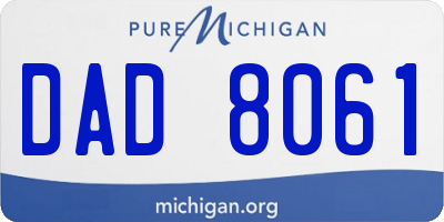 MI license plate DAD8061