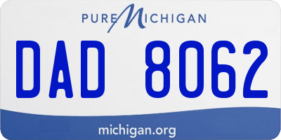MI license plate DAD8062