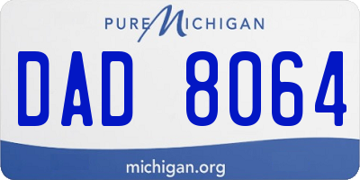 MI license plate DAD8064
