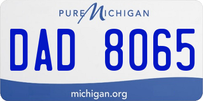 MI license plate DAD8065