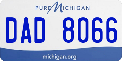 MI license plate DAD8066