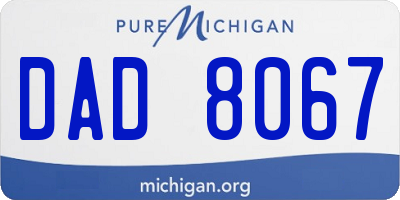 MI license plate DAD8067