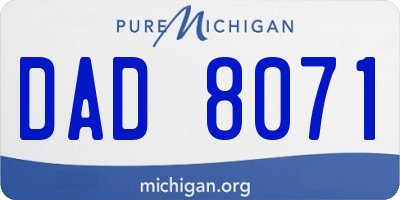 MI license plate DAD8071