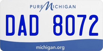 MI license plate DAD8072