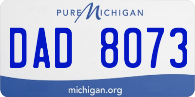 MI license plate DAD8073