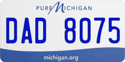 MI license plate DAD8075
