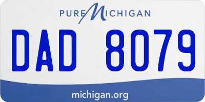 MI license plate DAD8079