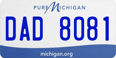 MI license plate DAD8081