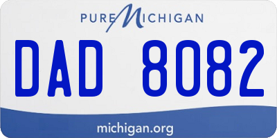 MI license plate DAD8082