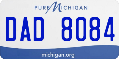 MI license plate DAD8084