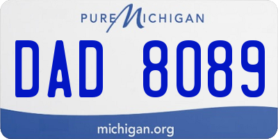MI license plate DAD8089