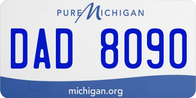 MI license plate DAD8090