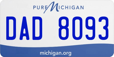 MI license plate DAD8093