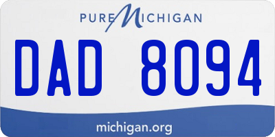 MI license plate DAD8094
