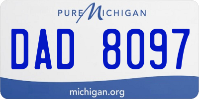 MI license plate DAD8097