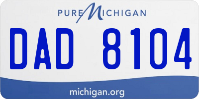MI license plate DAD8104